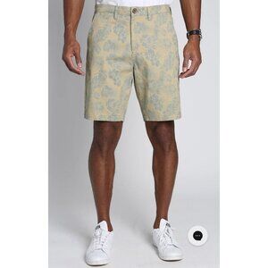 Jachs Men's Stretch Chino Short 9" Inseam Khaki Floral Print‎ Size 31 Golf Beach